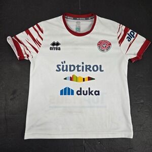 Errea FC Sudtirol Soccer Jersey White Red Short Sleeve Kids Size YXS Italy Footy